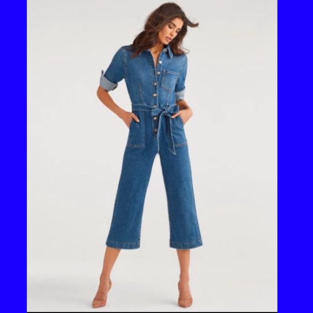 7 for all mankind denim jumpsuit
